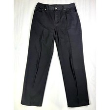 Lauren Jeans Co Ralph Lauren Black Straight Leg Cropped Ankle Pants Petite 10P