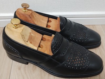 Scotch Grain Loafers G5050 Black 24.5 Intrecciato Made in Japan Goodyear Welt Vi