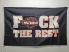 Harley-Davidson F The Rest Flag BLACK 3ftx5ft Harley-Davidson Flag Banner 🎅