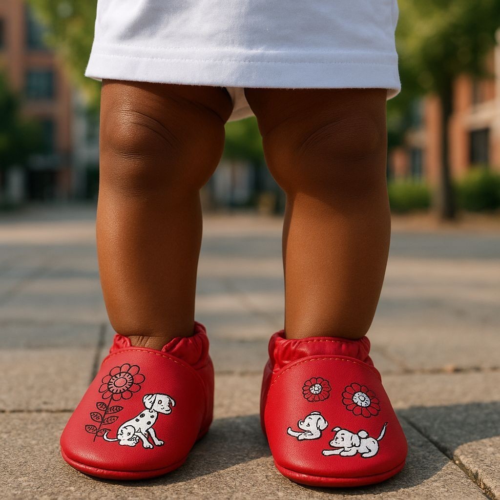 Disney Baby 101 Dalmatians Garden Fun Robeez 100% Leather Soft Sole Baby Shoe