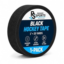 Premier Sports Black Cloth Hockey Stick Tape 1" x 20 yd   Strong Grip 1 Ro