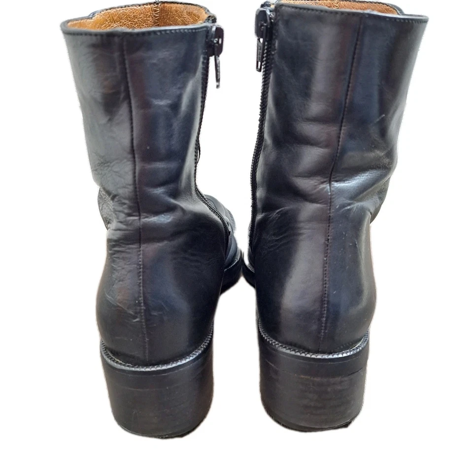 Botas Harold Powell DE COLECCIÓN Cuero Italiano Negras Para Mujer Botas con Cremallera Talla 7.5B Foto 4 de 4