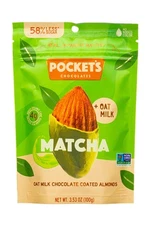 Pocket's MATCHA Oat Milk Chocolate Coated Almonds Green Tea Japanese BB 10/2026