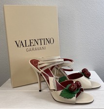 Valentino Garavani Cherryfic Sandals Women's Size US9 EU39 Butter White Leather