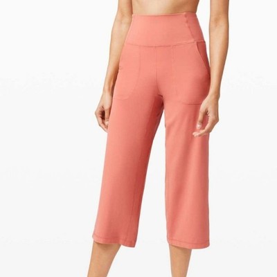 LULULEMON Align Wide Leg Crop Rustic Coral Orange Pink {F20}