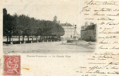FERE EN TARDENOIS la Grande Place card precursor way single back