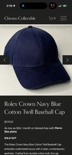 Rolex Crown Navy blue Cotton Twill Baseball Cap