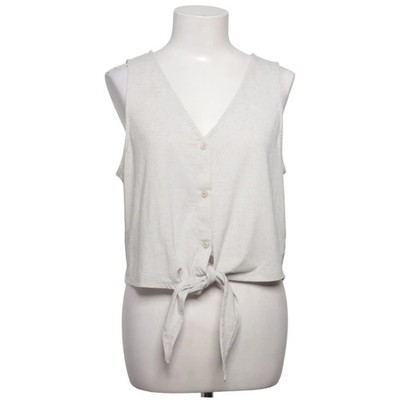 VILA, Top, Größe: L, Beige, Elasthan/Leinen/Polyester, Einfarbig, Damen #XuZ