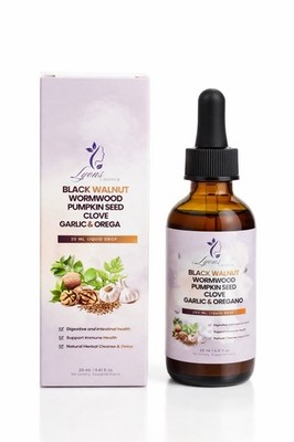 Black Walnut Wormwood Clove Oregano Garlic Drops Herbal Digestive Support  2oz