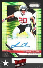 2018 Panini Prizm Isaiah Oliver Neon Green Pulsar Rookie Auto Atlanta Falcons