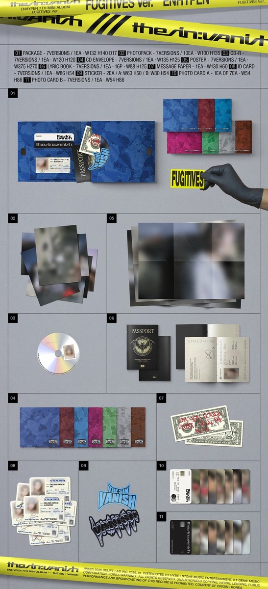 ENHYPEN 7th Mini Album THE SIN : VANISH FUGITIVES Member Select
