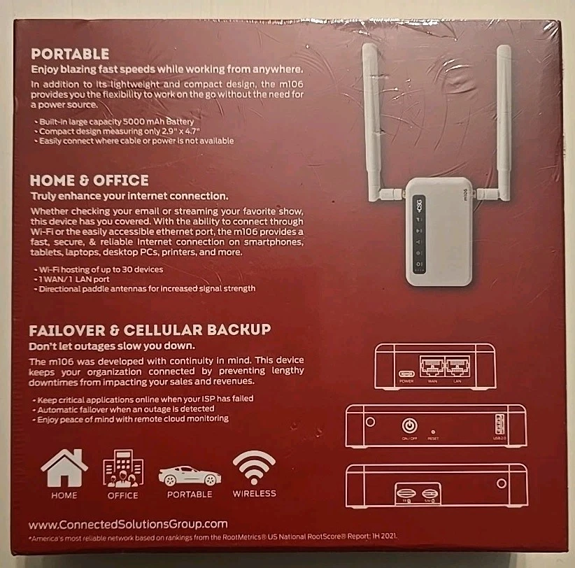 Brand NEW! Sealed NIB VERIZON CSG M106 LTE Portable Wireless Gateway Router - Image 2 of 2