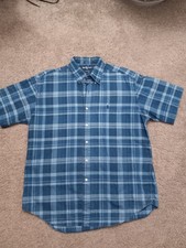 VTG Ralph Lauren Blake Short Sleeve Plaid Shirt Men's Size Oversized L Blue