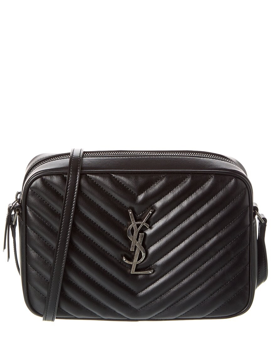 Saint Laurent Lou Borsa per fotocamera in pelle con monogramma da donna nera