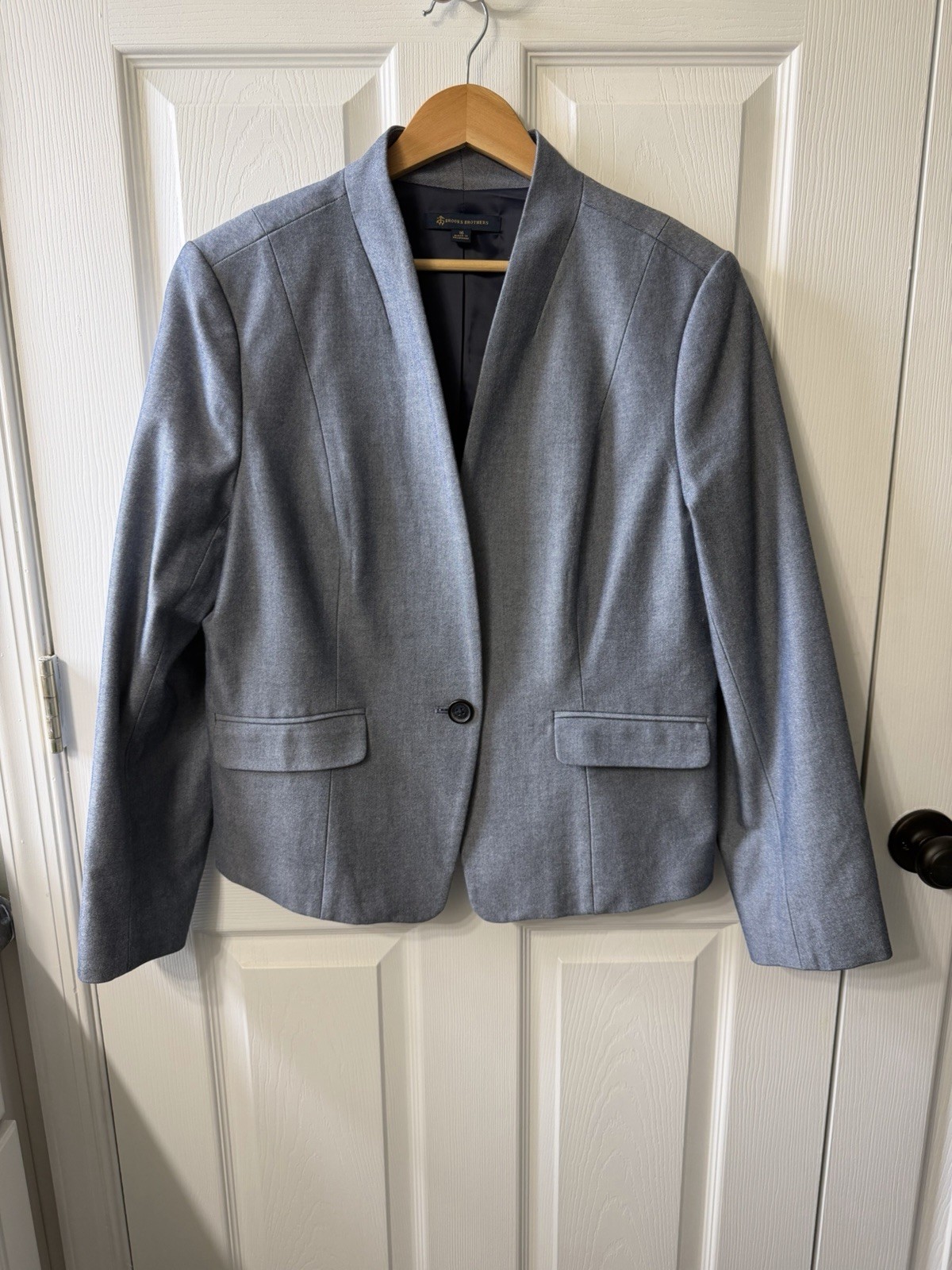 Gray Single-Button Blazer Lined Long Sleeve Solid… - image 1