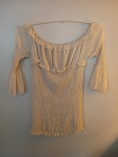 Pretty Little Thing Dress Size 22, Ruffle Off Shoulder  Chiffon Lined Smocking
