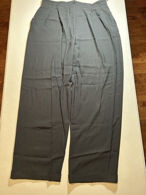 Jones New York Pants Women's Sz 16 Dark Charcoal Gray Cuff Hem Trouser Pockets