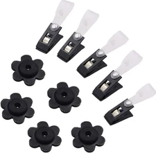 10 Pack Garden Flag Rubber Stoppers and Adjustable Anti-Wind Clips - Flag Stops