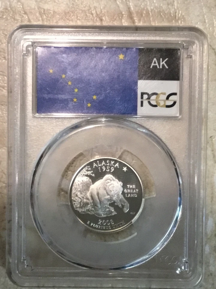 2008S Silver Alaska State Quarter PCGS PR69DCAM 4 Silver 25C Lot 1940 1950S 1964 - Image 3 of 4