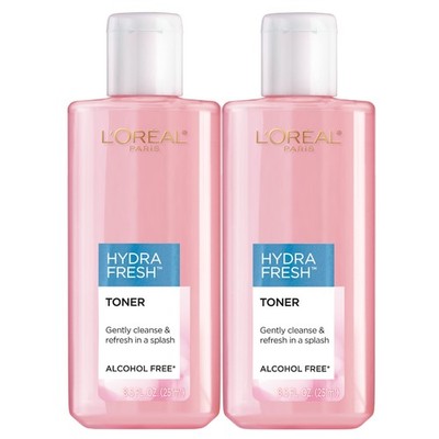 HydraFresh Toner 99% Alcohol Free with Pro-Vitamin B5, 2 Count - Refreshes Skin