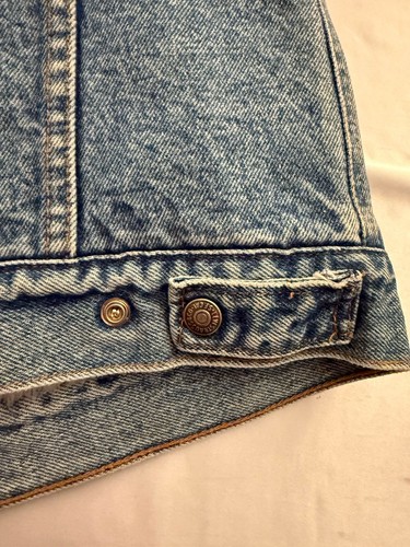 Harley Davidson x LEVI’S Denim Vest Jacket Womens Large Sherpa Vintage 90s USA - Picture 16 of 17