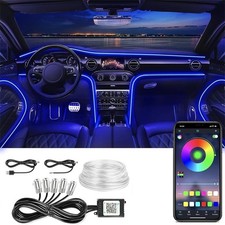6m Rgb Car Interior Ambient Led Strip Lights App Music Control Atmosphere Lamp 6m Rgb Car Interior Ambient Led Strip Lights App Music Control Atmosphere Lamp