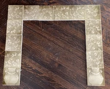 Botanical Harmony – 14 Antique USETCO Fireplace Tiles in Honey Cream Glaze