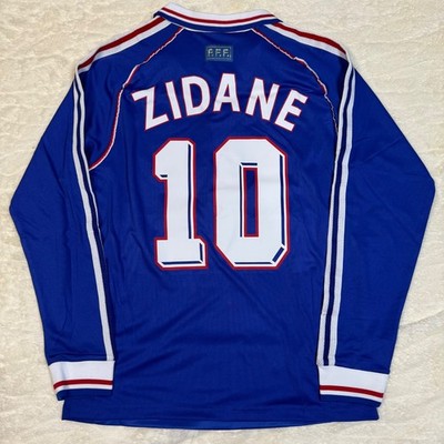 France 1998-99 WC Home Long Sleeve Football Jersey ZIDANE #10