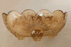 🍬 Jeannette Floragold Carnival Glass 4-Toed Open Candy Dish | Leaf Etched — photo 5