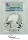 2025-S Proof American Silver Eagle US Navy Privy 250th First Strike PCGS PR70