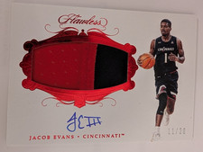 2018 Panini Flawless Patch Autographs Jacob Evans #128 Red 11/20