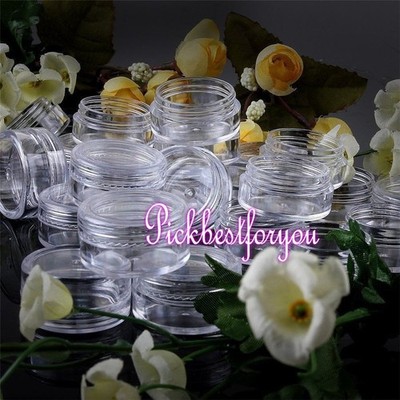 100Pcs 5g Clear Empty Jars Pot Cream Lip Gloss Cosmetic Container *rr