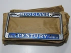 VTG NOS Century Pontiac-Buick Woodland CA Metal License Plate Frames Tag Dealer