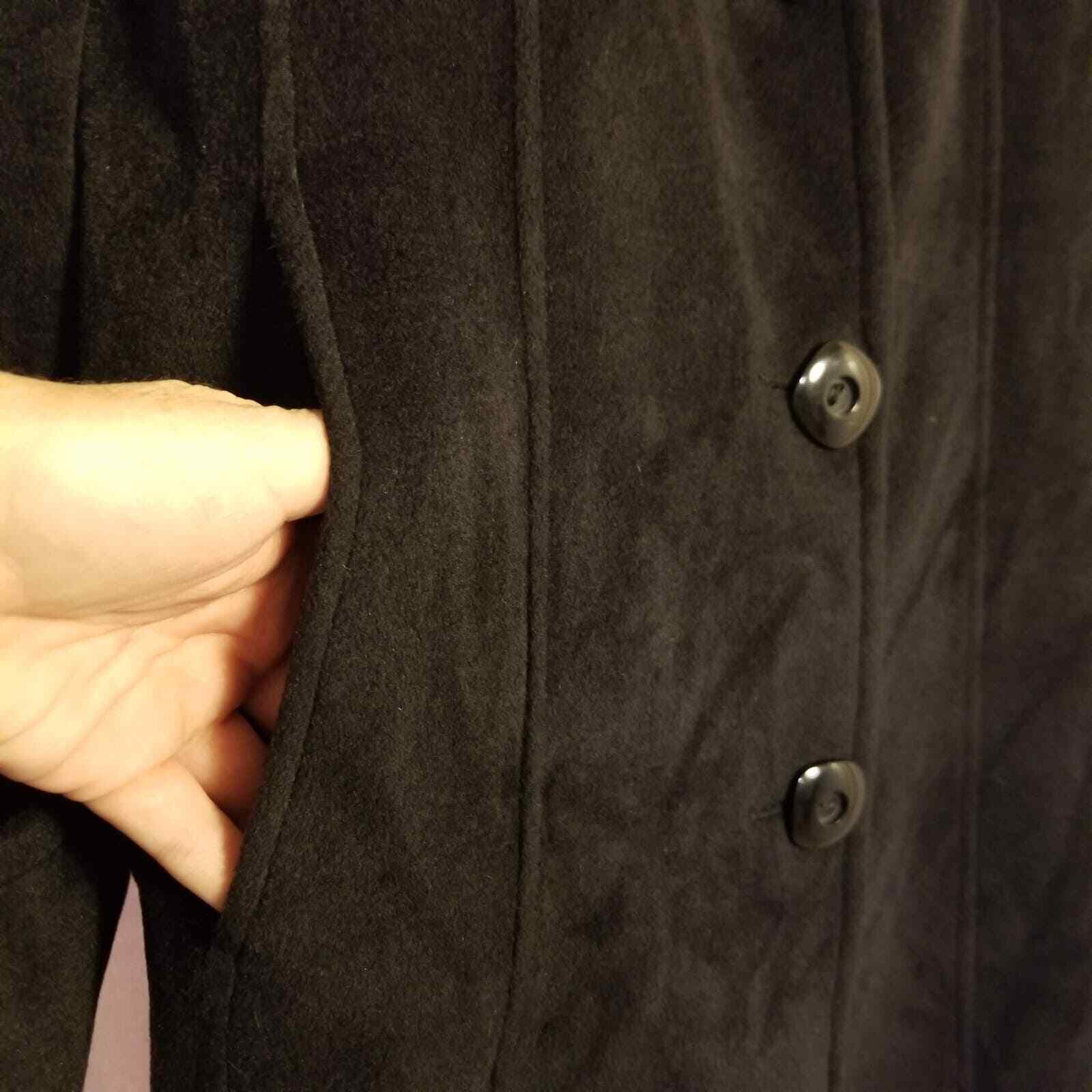 VTG 90s Jones New York Coat SZ 10 Black Wool Ango… - image 6