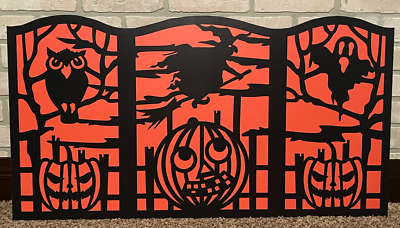 Vintage Style Halloween Fireplace Screen Display Die Cut Cardboard