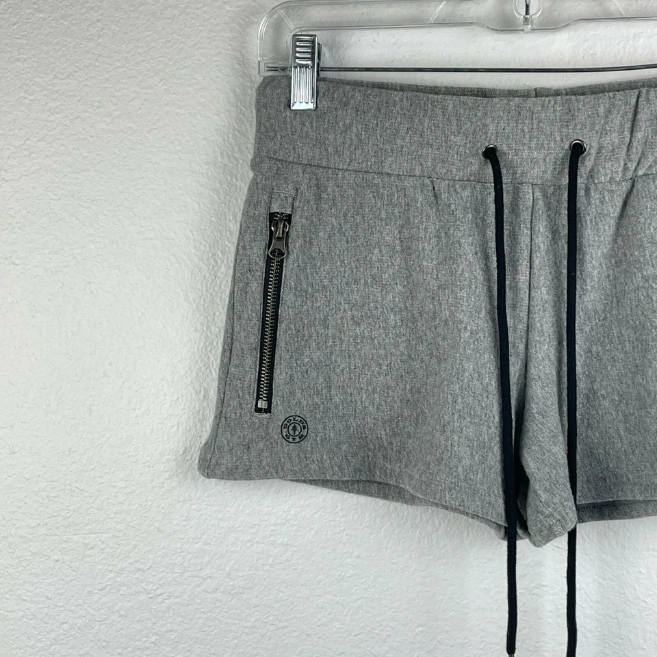Pantalones Cortos GOLD'S GYM Para Mujer Talla M Cordón Cintura Elástica Cremallera Bolsillo Atlético Gris Foto 4 de 4