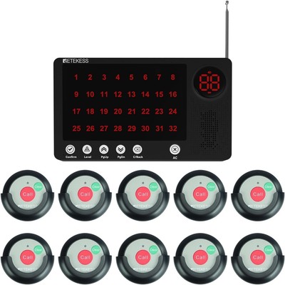 Retekess Wireless Caregiver Pager, Nurse Call System, Delete Call, Timeout Alert