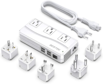 BESTEK International Power Adapter 250W, 220V to 110V Step Down Travel White 
