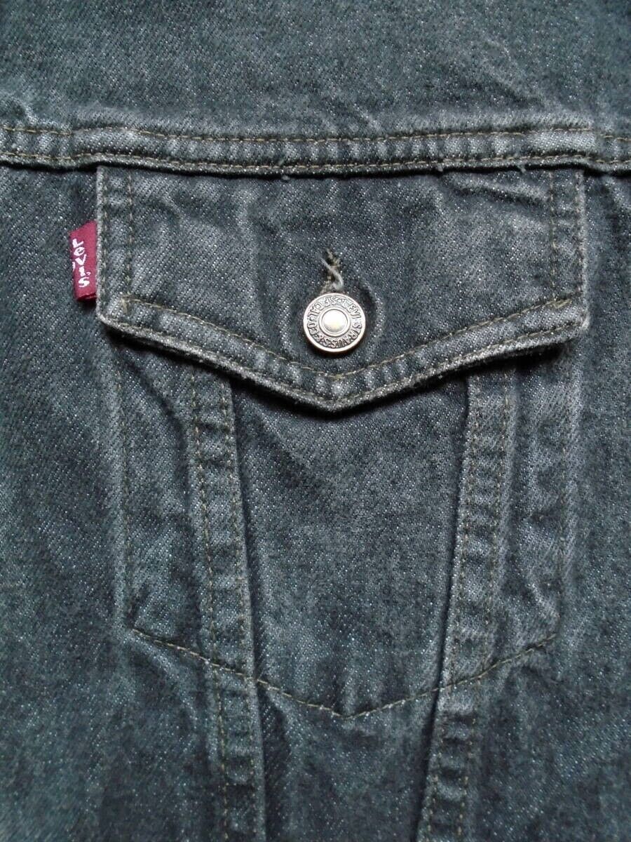 Vintage 90s Levi's Trucker Jacket Mens L Black Denim Double Vintage 90s Levi's Trucker Jacket Mens L Black Denim Double