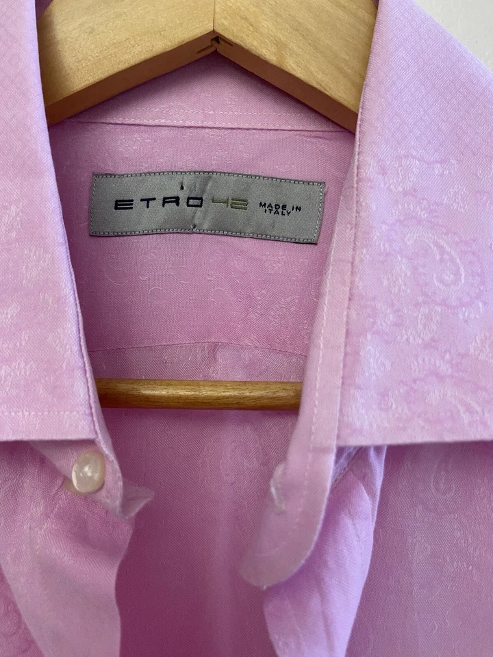 ETRO Pink Paisley Dress Shirt Size 42 - Image 2 of 4