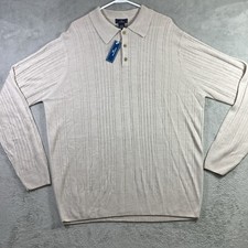 Dockers Polo Shirt Men XLT Tan Long Sleeve Soft Relaxed Casual Comfort w Tag