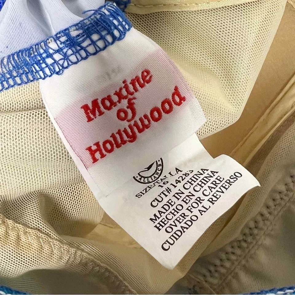 Maxine of Hollywood Talla 16 Vintage Azul Floral Una Pieza Vestido de Baño Mujer’s Foto 4 de 4