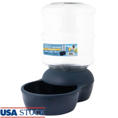 Extra Large Gravity Pet Waterer 4 Gal Automatic Dog Cat Hydration Dispenser New