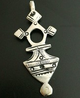 RARE ANCIENT VIKING SILVERED DECORATED CROSS AMULET PENDANT