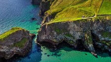 Landscape ireland coast shore cliff aerial view sea Custom Gaming Mat Desk