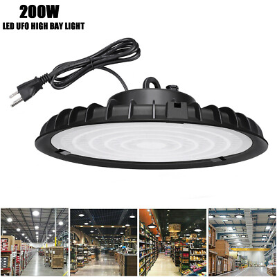200W UFO LED High Bay Light Workshop light Fixture Factory Warehouse Lamp 1PACK