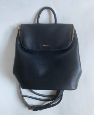 DKNY Bryant Top Zip Backpack Black, Gold Tone Women\'s Bag COPY - DKNY Bryant Park Leather Top Zip Backpack main image 4