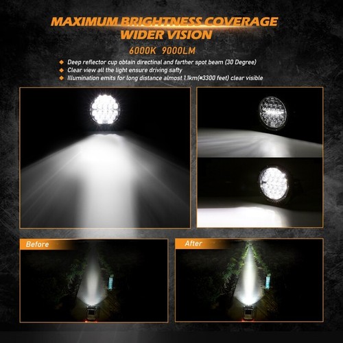 2x 7''in Spot LED Work Light Bar Driving Fog Lamp Offroad For Car SUV ATV Truck - Picture 4 of 12