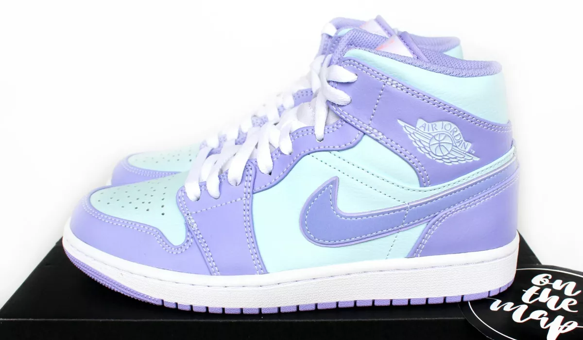 Nike Air Jordan 1 Retro Mid Purple Pulse Arctic Aqua Blue UK 5 7 8 9 10 US  New