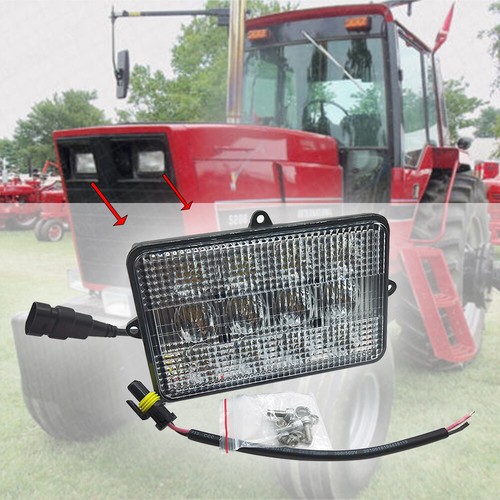 60W Rectangle LED Headlight Hood Light For Case IH Tractor 1394 2290 3594 4894 - Picture 2 of 11